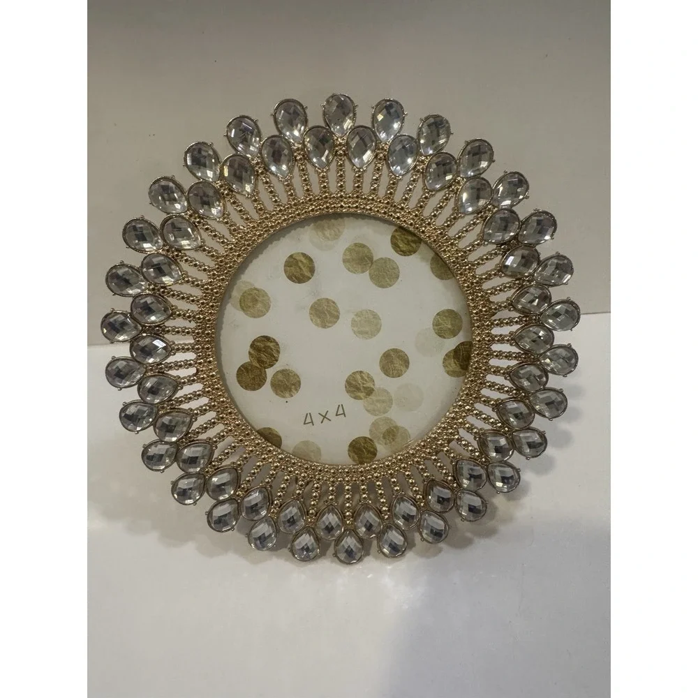 Frame Round Silver Gold 4x4 Photo Picture Frame